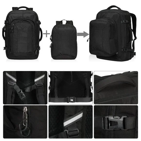 Hynes Eagle 2 in 1 Travel Backpack 48L Carry on Backpack with Removable Daypack - Picture 3 of 8